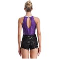 thumbnail image 5 of Kaerm Womens Sequins Tassel Jazz Latin Dance Dress Sleeveless Modern Tango Salsa Dance Leotard Purple 16, 5 of 6