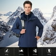 thumbnail image 4 of CAMEL Outdoor Jacket Men Winter Ski Jacket Windbreaker 3 in1 Hooded Rain Coat for Traveling Climbing Hiking, 4 of 6