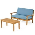 thumbnail image 2 of Wood Patio - Love Seat And Coffee Table, Finish, Comfortable Outdoor Seating Water-, Stylish Option, 2 of 6