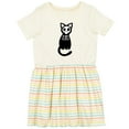 thumbnail image 3 of Inktastic Skeleton Cat Girls Toddler Dress, 3 of 5