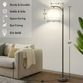 thumbnail image 4 of Vesteel Floor Lamp, Standing Lamp with 3 Color Temperatures LED Bulb & Linen Lampshade, Arch Farmhouse Lamp for Living Room Bedroom Office, 4 of 7