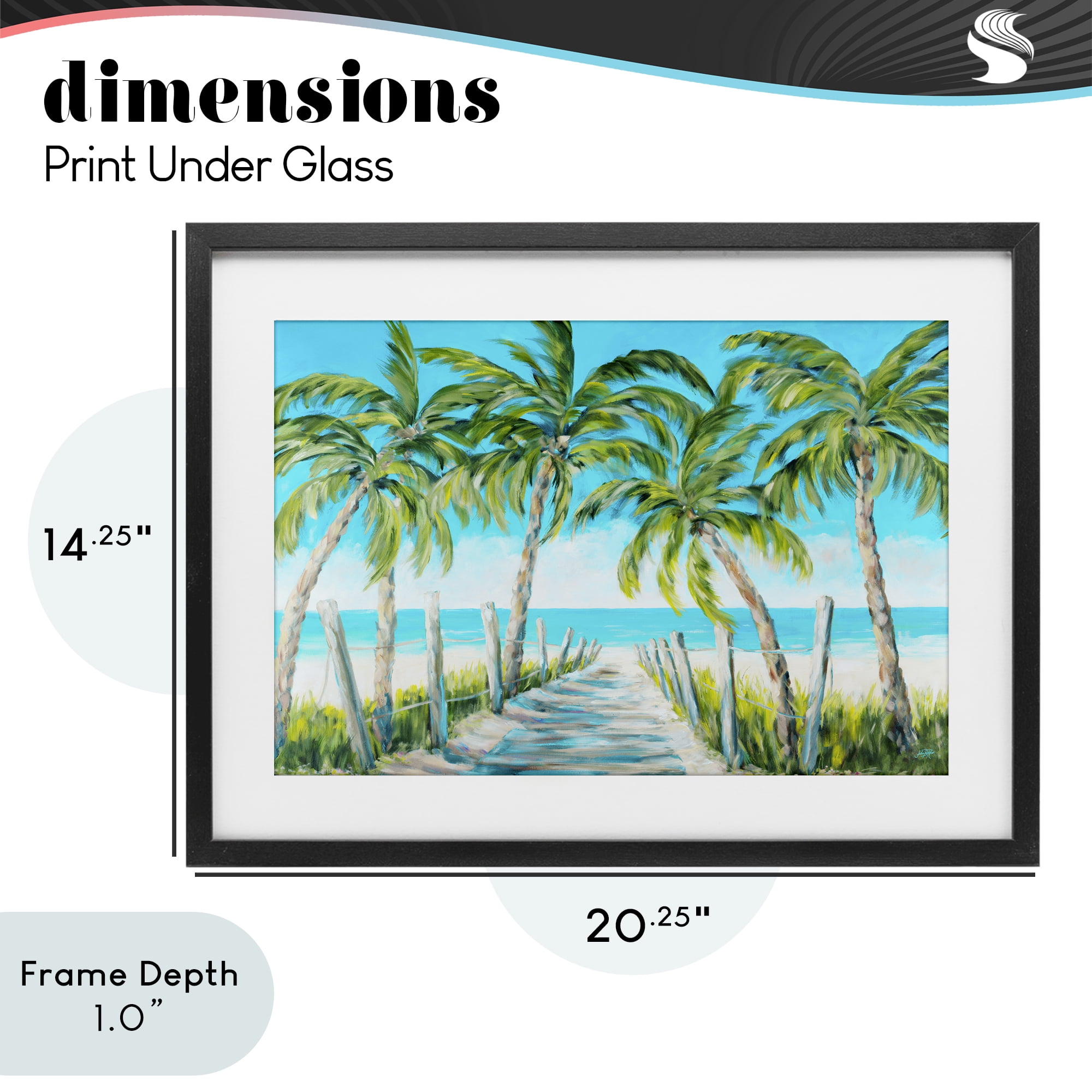 Stupell Industries The Path To Paradise Black Framed Print Under Glass, design by Julie DeRice