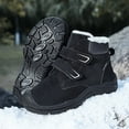 thumbnail image 2 of CAICJ98 Toddler Boys Winter Boots Waterproof Outdoor Sport Warm Cozy Anti-Slip Cute Ankle Snow Boots for Toddler Girls Black (Big Kid),3, 2 of 6