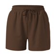 thumbnail image 4 of Sngxgn Running Shorts for Women, Mid Waisted Shorts with Liner Workout Shorts with Pocket(Coffee,M), 4 of 5
