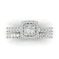 thumbnail image 2 of Clara Pucci 18K White Gold Princess Cut 0.75Ct Synthetic White Sapphire Engagement Ring + Matching Band - Luxury Box Included, 2 of 7