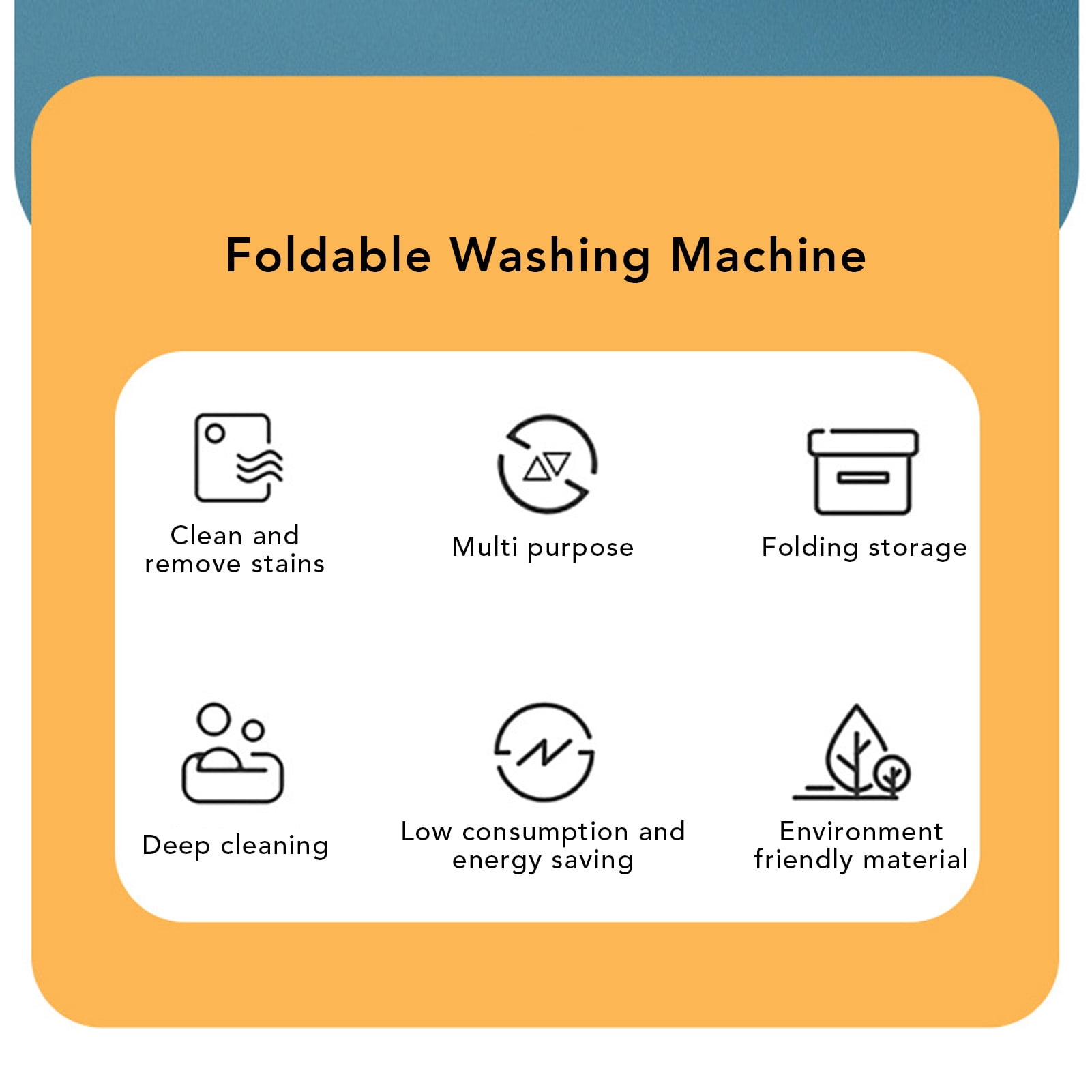 YAHHU Foldable Mini Washing Machine, 6.5L Portable Folding Washer for Underwear, Socks, and Baby Clothes, Blue EU Plug (12.2 x 11.8 x 5.9 inches / 31 x 30 x 15 cm)