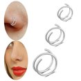 thumbnail image 3 of Aellinatey 3 Pieces/set Spiral Nose Hoop Nostril Piercing Jewelry For Girls6/8/10mm, 3 of 10