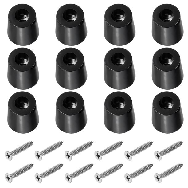 Pies de tabla de cortar Uxcell, 12 paquetes de almohadillas antideslizantes con tornillos de acero inoxidable (0.21"Wx0.79"H)