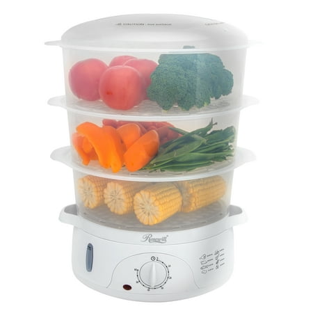 Rosewill Electric Food Steamer 9.5 Quart, Vegetable Steamer and Rice Cooker with BPA Free 3 Tier Stackable Baskets and Egg Holders