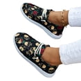 thumbnail image 2 of Holiday Low Top Walking Shoes For Women Halloween Ghost Pumpkin Print Elastic Lace Up Flat Canvas Casual Footwear Yellow 41, 2 of 6