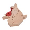 thumbnail image 4 of Mini Wooden Rabbits Statue,  Handcrafted Wooden Animal Ornament  For  Yard B11 R, 4 of 8