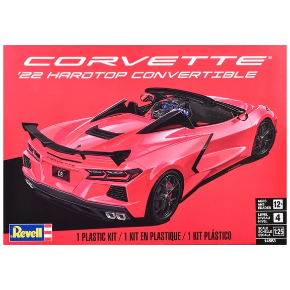 Level 4 2022 Chevrolet Corvette C8 Hardtop Convertible 1/25 Scale Model by Revell