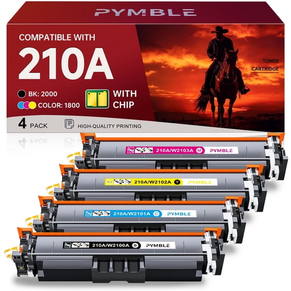 210A Toner: Compatible for 210A Toner Cartridges 210X Toner Work with MFP 4301fdw Toner Cartridges 4301 | Color Laser Pro 4201dw 4201dn 4301fdn Printer Ink, W2100A 4 Pack with CHIP