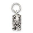 thumbnail image 2 of 925 Sterling Silver Solid Oxidized Elephant Charm 19x20mm Wide Pendant Necklace for Women, 2 of 5