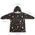 thumbnail image 3 of Halloween Critter Night Black Wearable Blanket Hoodie, Flannel Oversized Wearable Blanket with Sleeves & with Sleeves & Pockets, Comfort Gifts Ideas for Adult Men Women, 3 of 6