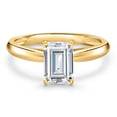 thumbnail image 3 of Gem Stone King 10K Yellow Gold White Moissanite Engagement Ring for Women | 1.00 Cttw | Emerald Cut 7X5MM | Gemstone Birthstone | Size 8, 3 of 7