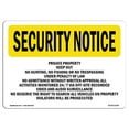 thumbnail image 1 of SignMission OS-SN-A-1218-L-11495 12 x 18 in. OSHA Security Notice Sign - Private Property Keep Out No Hunting, Fishing, 1 of 1