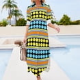 thumbnail image 3 of 2024 Striped Polka Dot Chiffon Dress Yellow Blue Modern Dresses Woman Long Sleeve Street Style V Neck Design Oversized Casual Dress, 3 of 7