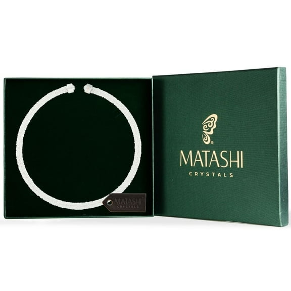 White Glittery Crystal Choker Necklace