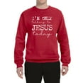 thumbnail image 2 of Wild Bobby, I'm Only Talking to Jesus Today Inspirational/Christian Unisex Crewneck Graphic Sweatshirt, Red, 5X-Large, 2 of 6