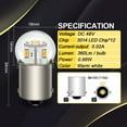 thumbnail image 2 of Ruiandsion 1156 BA15S Warm White LED Bulb 48V DC 360LM for Automotive Signal Lighting in Trucks Boats,(pack of 2), 2 of 7