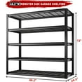 thumbnail image 5 of REIBII 48.2"W Garage Shelving  Heavy Duty 3000LBS Storage Shelves Adjustable 5 Tier Metal Shelving,48.2''L X 24.5''W X 72''H, 5 of 8