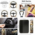 thumbnail image 4 of Jeiento Aztec Tribal Cow Auto Accessories Set of 17 Car Seat Protector Car Floor Mats Steering Wheel Cover Safety Belt Pads Car Armrest Cover Cup Coasters Keychains Lip Gloss Holder Universal Fit, 4 of 7