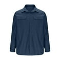 thumbnail image 5 of UVEASISHA Men's Denim Shirts Long Sleeve Button Up Shirts Vintage Washed Work Shirt Cowboy Casual Western Jean Tops with Pockets Blue XL, 5 of 7