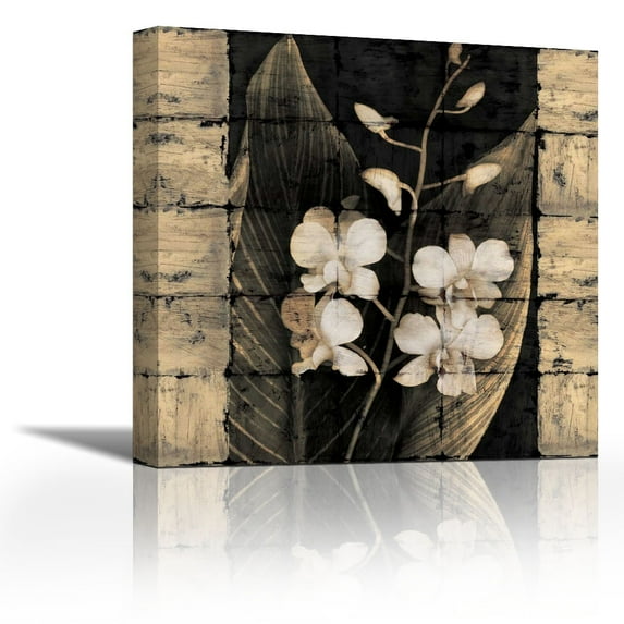 Orchids in Bloom I - Contemporary Fine Art Giclee on Canvas Gallery Wrap - wall d?cor - Art painting - 27 x 27 Inch - Ready to Hang