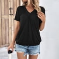 thumbnail image 5 of SUNBS Shirts for Women Short Sleeve V Neck Blouses Casual Loose Fit Pleated Tops Trendy Cute Fashion Clothes, 5 of 8