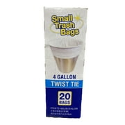 Basic 4 Gallon Twist Tie Bathroom Bags, 20 Bags