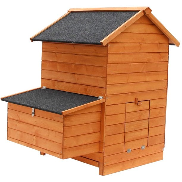 Kinbor Wooden Chicken Coop Outdoor Large Hen House w/Nesting Box ...