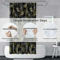 thumbnail image 6 of White Gold Leaves Shower Curtain Abstract Leaf Printed Pattern Shower Curtain Modern Aesthetic Bathroom Set Waterproof Bath Decoration Accessories Home Decor, 72x72 Inch, 6 of 6