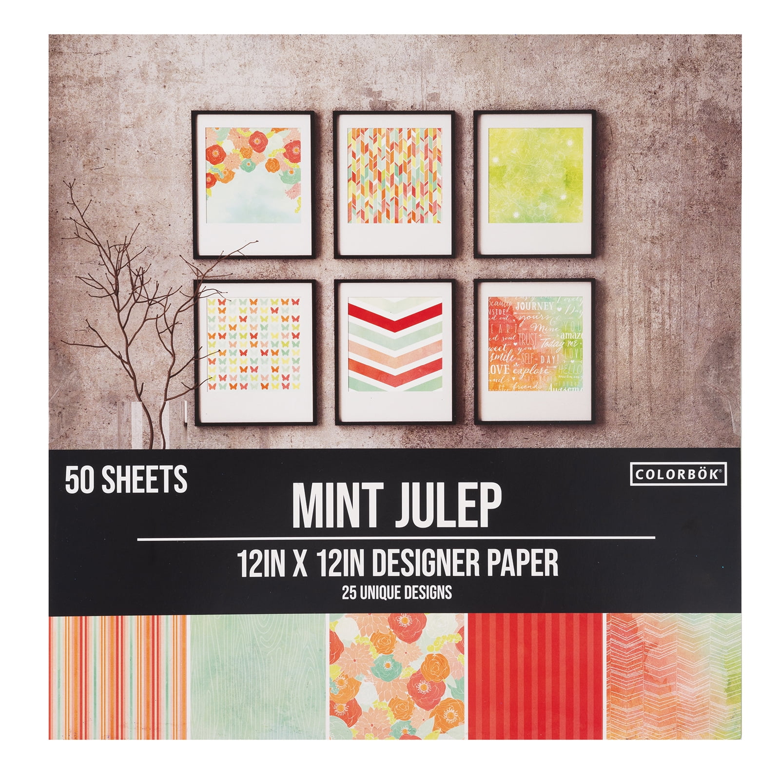 Colorbk Solid 12" Mint Julip Designer Paper Pad, Multicolor