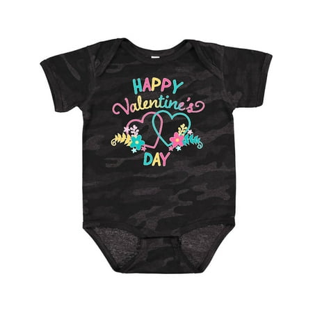 

Inktastic Happy Valentine s Day Hearts and Flowers Boys or Girls Baby Bodysuit