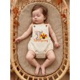 thumbnail image 5 of Baby Boy Girl Thanksgiving Outfit Turkey Sleeveless Overalls Romper Corduroy Bodysuit, 5 of 9