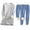 Gray, variant on Sentmoon 3 Piece Sets Women Long Sleeve Tops and Trousers Crew Neck Business Casual Outfits for Women Solid Color Stretchy Thickened Insulation Clothes Fall Soft and Comfortable for Party
