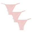 thumbnail image 1 of FAIWAD Women's 3 Pack Cotton Thongs Adjustable String Ribbed G-Strings Low Waist Breathable Panties, 1 of 3