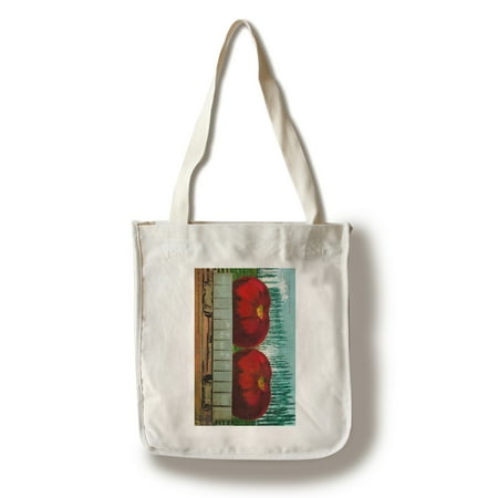 Tomato Press - Oversized Tomatoes on Railroad Car (100% Cotton Tote Bag - Reusable)