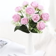 thumbnail image 2 of Ramo de flores artificiales Gloria camelia seda real Violeta claro, 2 of 9