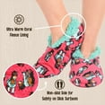 thumbnail image 4 of Women’s Fuzzy Slipper Socks with Grippers – Soft Microfiber Outer, Cozy Fleece Lined Indoor House Socks (Horse, S/m), 4 of 5