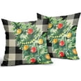 thumbnail image 2 of Christmas Pillow Covers 18x18 Set of 2 Green Xmas Tree Black Buffalo Plaid Print Decorative Outdoor Pillowcases Winter Holiday Farmhouse Throw Cushion Case Decor for Couch Sofa Bed, 2 of 6