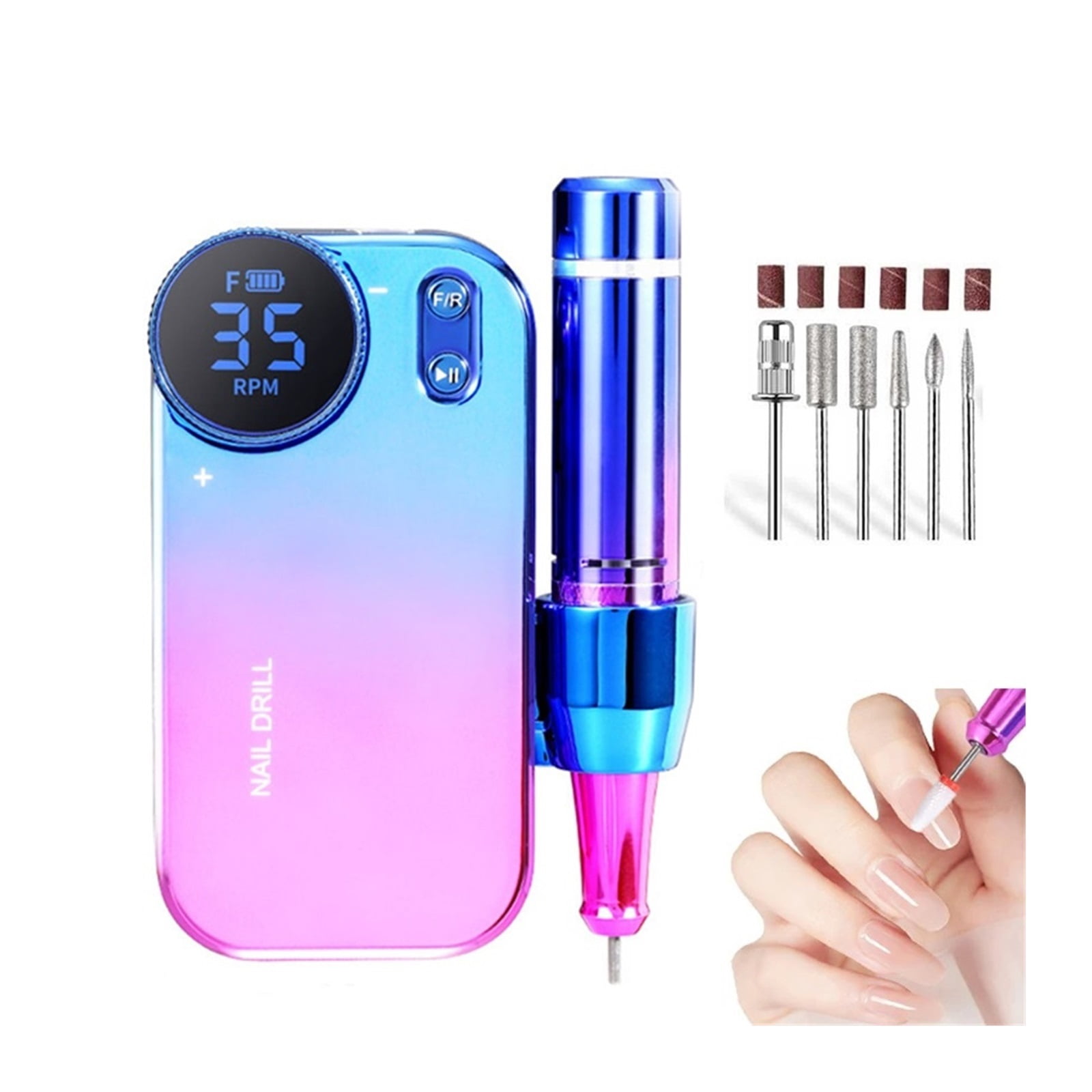 Electric Nail Drill Machine, 35000RPM Professional Efile Nail Drill Kit, Electric Nail File For Acrylic Nails Gel Nails, Toenail Grinder Manicure Pedicure Polishing Shape For Home Salon ,Low Noise