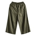 thumbnail image 5 of ZHUGeLI Trousers Pants for Womens Casual Loose Elastic Waist Cotton Trouser Cropped Wide Leg Pants Casual Loose Lightweigt Beach Trousers, 5 of 5