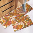 thumbnail image 2 of Mid-Century Kitchen Rug Set of 2 Modern Retro 70s Kitchen Mats for Floor Abstract Orange Modern Art Floor Mats Cushioned Anti-Fatigue Kitchen Mat for Home Kitchen Living Room Bathroom, 2 of 6