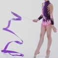 thumbnail image 1 of FONDOTIN Performance Ribbon Purple Silk and Wooden Handle Dancing Props 4Pcs, 1 of 8