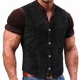 thumbnail image 2 of Vintage Western Cowboy Suit Vest for Men Sleeveless Casual V Neck Button Down Waistcoat Jacket, 2 of 6