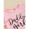 thumbnail image 6 of Aojekbee Baby Girl Summer Outfits Letter Print Short Sleeve T-Shirt and Elastic Flare Pants Cute 2 Piece Clothes, 6 of 10