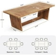 thumbnail image 3 of Finmind 70.87-Inch Rectangular Dining Table in Farmhouse Style, Solid Wood, Seats 6-8, Walnut, 3 of 7