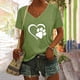 thumbnail image 2 of Camisas con estampado informal con estilo para mujer, camisetas holgadas de manga corta de talla grande, blusa con cuello en V OAVQHLG3B Store lin121212, 2 of 5
